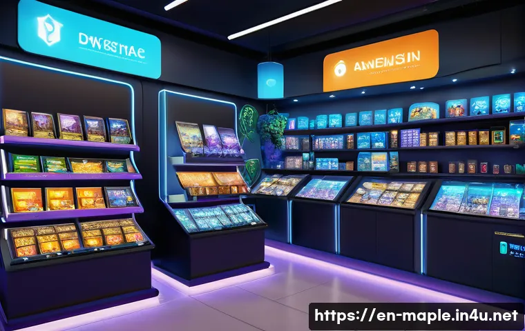 메이플스토리 루나 크리스탈 구매법 - A vibrant digital marketplace scene inside a fantasy MMORPG game, showing an official in-game store ...