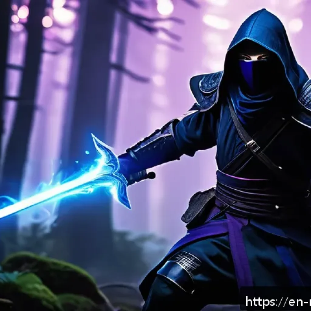 메이플스토리 나이트로드 딜사이클 - A dynamic fantasy RPG scene featuring a Night Lord character clad in sleek, dark ninja-style armor w...