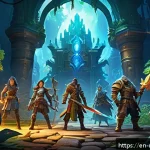 메이플스토리 MVP 등급 혜택 - A vibrant, dynamic scene of a group of diverse fantasy adventurers in a colorful MMORPG-style enviro...